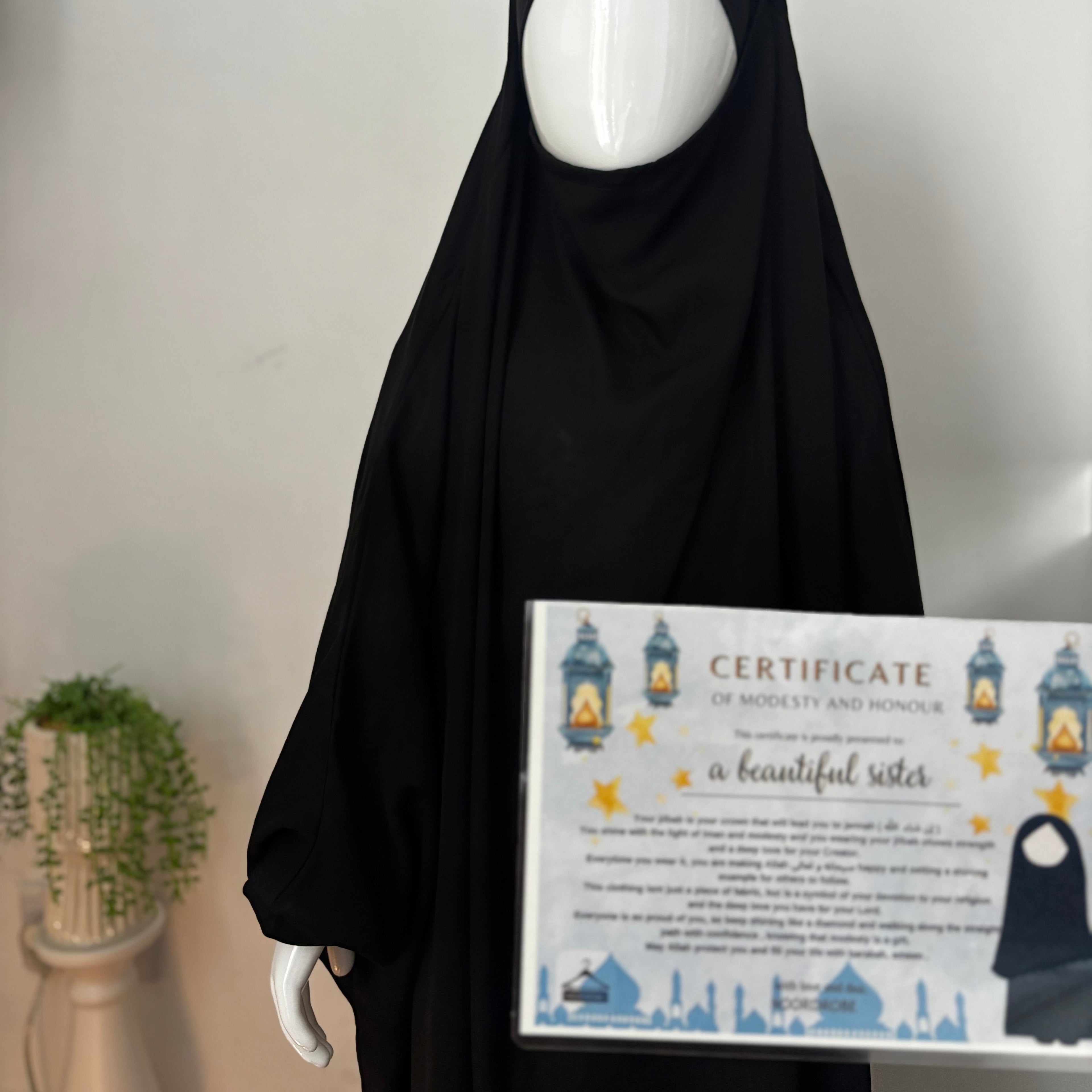 2 Piece Jilbab - Black